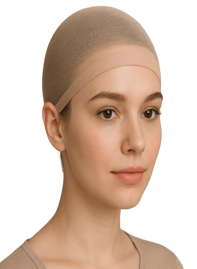 VIVIAN Wig Cap 2-Pack - Beige Breathable Fiber Grip Liner for Ultimate Comfort | Non-Slip Elastic Design for Secure Hold - Image 1